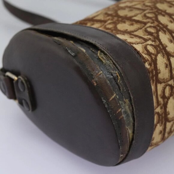 Christian Dior Trotter Canvas Shoulder Bag Beige Brown gold Auth - Picture 12 of 16